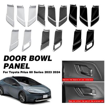 Pour Toyota Prius 60 Series 2023 2024, panneau de porte intérieure, poignée intérieure, protection, moulures intérieures, autocollant de style automobile