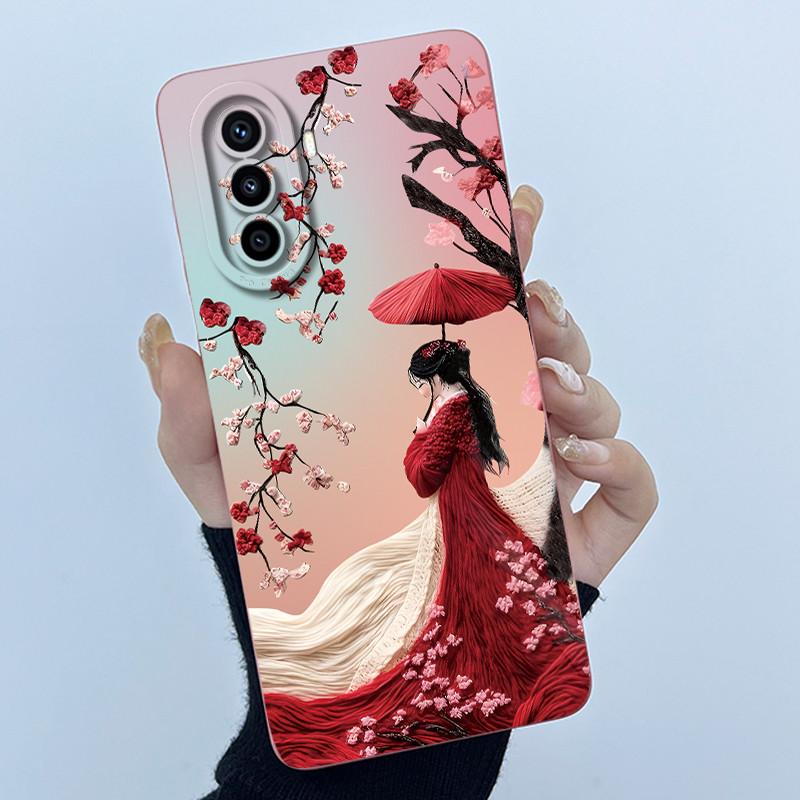 For Huawei Nova Y70 Plus Phone Case Fashion Simplicity flower Soft Matte Silicone Shell For Huawei Nova Y71 Y70 Y 70+ Back Cover