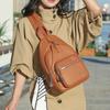 PU Chest Bag Women's Vintage Backpack Large Capacity Shoulder Bag Lightweight Crossbody Bag