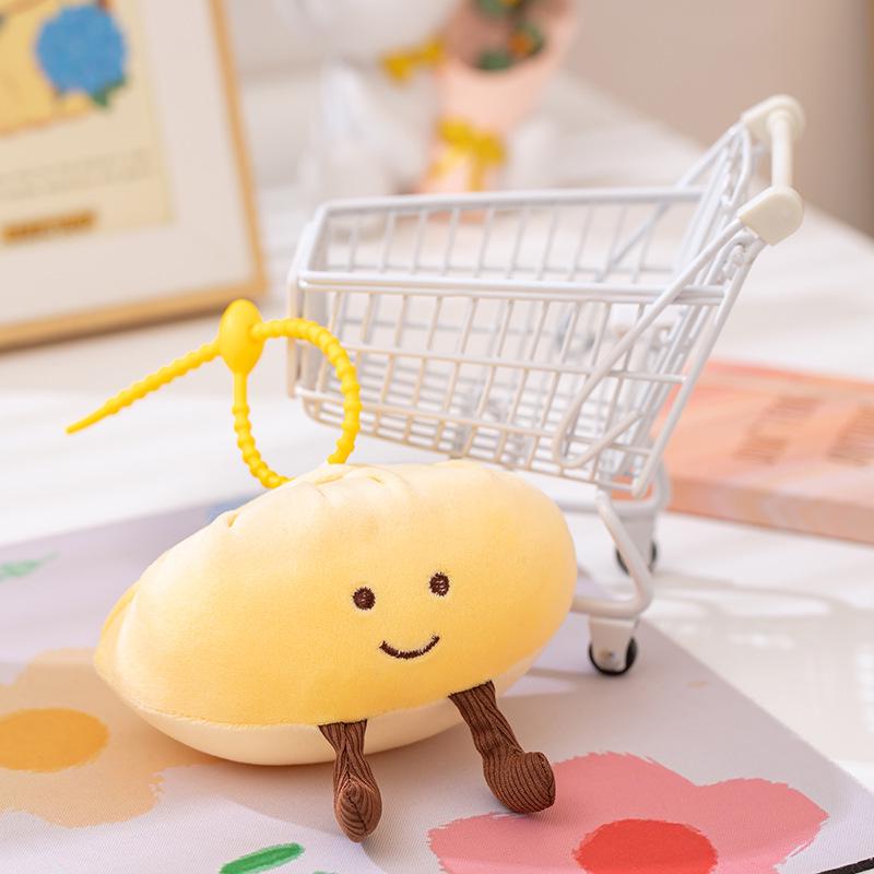 Cute Dumpling Plush Keychain for Women - Small Bun Bag Charm