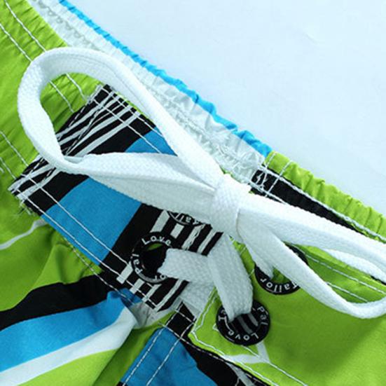 Pánské letní plážové šortky velké velikosti Kalhoty Barevný blok plavky se stahovací šňůrkou