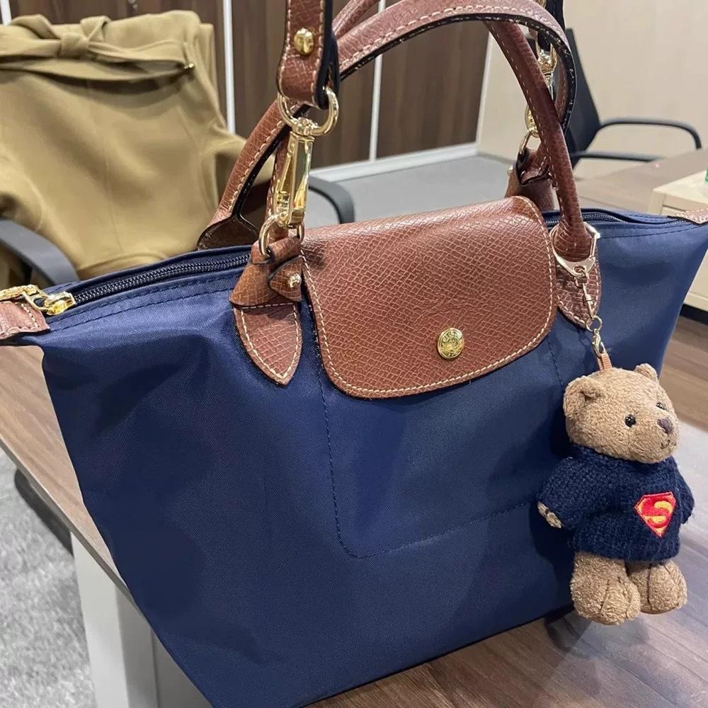 Longxiang Classic Hand-held Nylon Dumpling Bag, Embroidered Large-capacity Tote Bag, Waterproof Folding Single-shoulder Bag