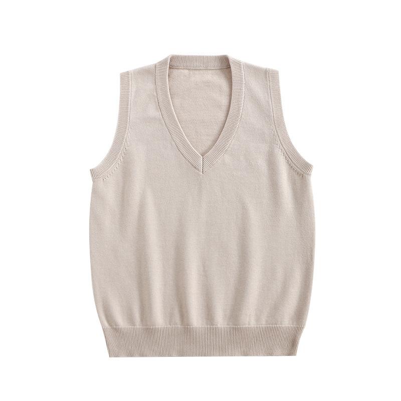 Maglione Gilet Scolastico Uniforme JK Scolastica Collo a V Basic Monocolore Abbigliamento in Maglia per Studentessa