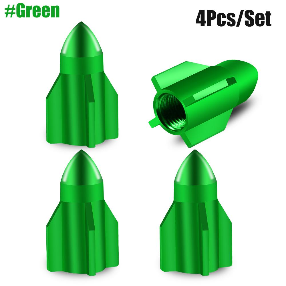 4Pcs/Set Aluminum Rocket Tire Valve Caps for Car Motorcycle Bike Alloy Tyre Valve Covers for US Valve Stems Car-styling Parts Stem Caps1