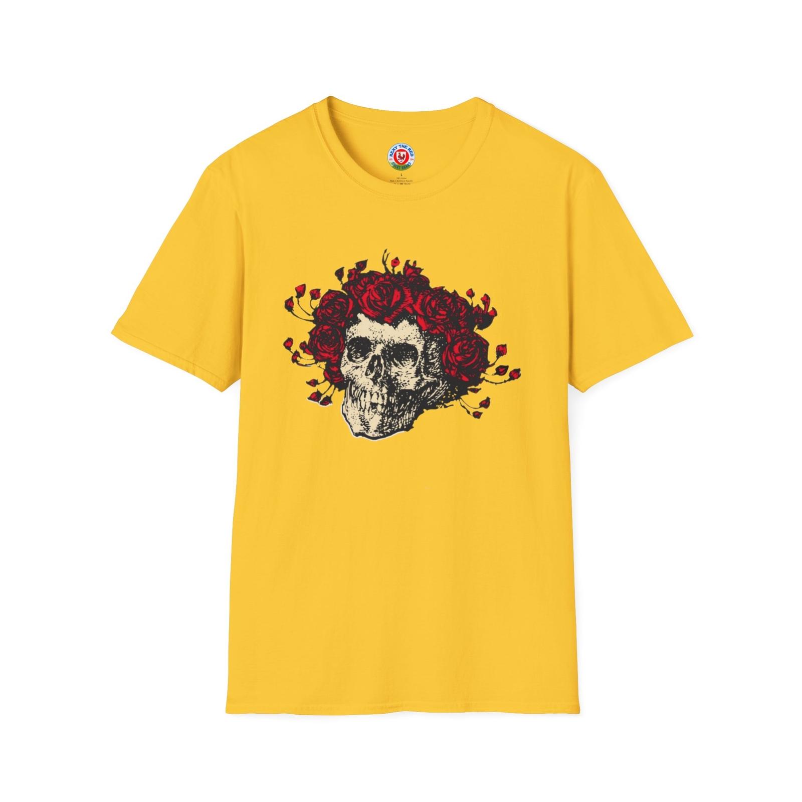 SKULL ROSES DEAD Unisex Softstyle T-Shirt M