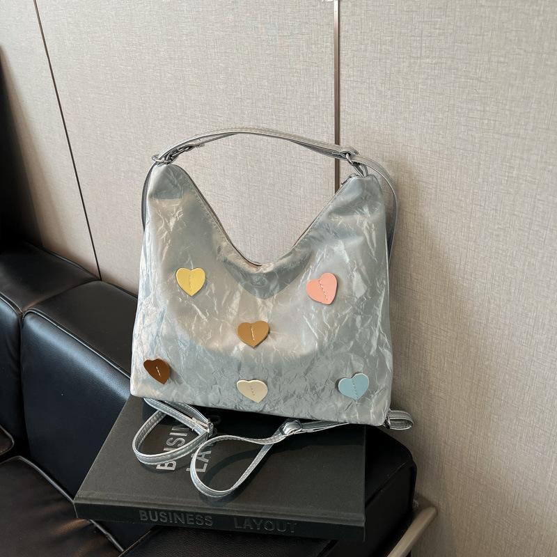 Leisure commuting large-capacity tote bag women's 2025 new versatile double shoulder back bag single shoulder crossbody bucket bag