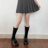 1 Pair Sweet Solid Color Thigh High Stockings Loose Breathable JK Socks Thin Bubble Toe Design Lolita Socks for Women