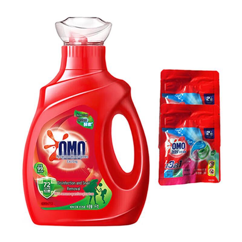 OMO Antibacterial & Anti-Mite Laundry Detergent Liquid with Pods