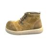 Leather Clown Shoes Winter Velvet Warm High Top Derby Shoes Thick Sole Old Big Head Leather Shoes Flm
