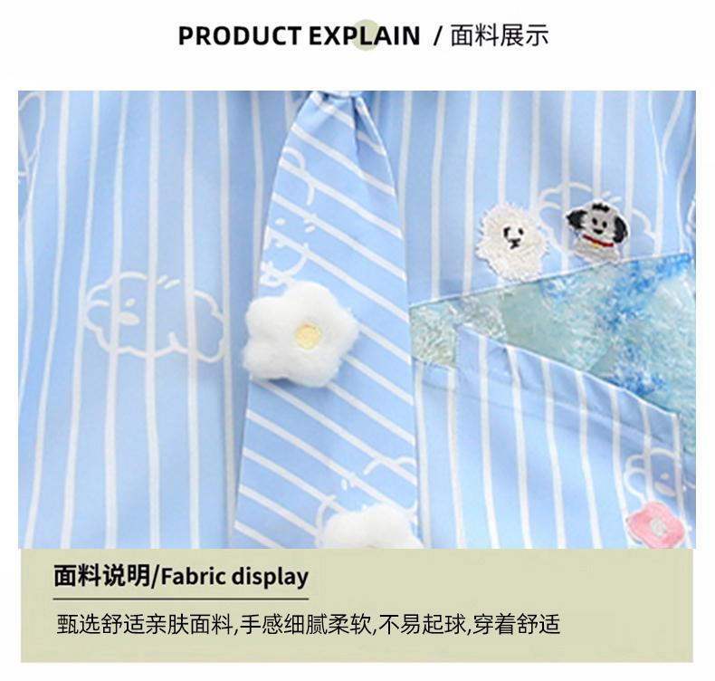Children's Summer Short sleeved Shirt 2026, Boys' Blue Thin Shirt Set, Baby Boys' Summer Clothing, Children's Clothing Trend