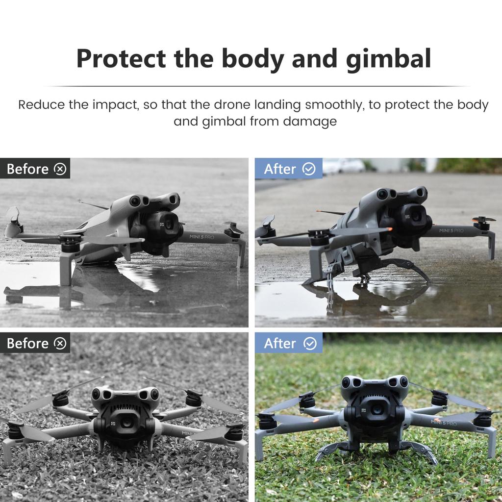 STARTRC DJI Mini 5 Pro Landing Gear Height Increase Bracket, Landing Gear Guard, Increases Height by 22mm, Foldable, Safe Flight, Mini 5 Pro Drone