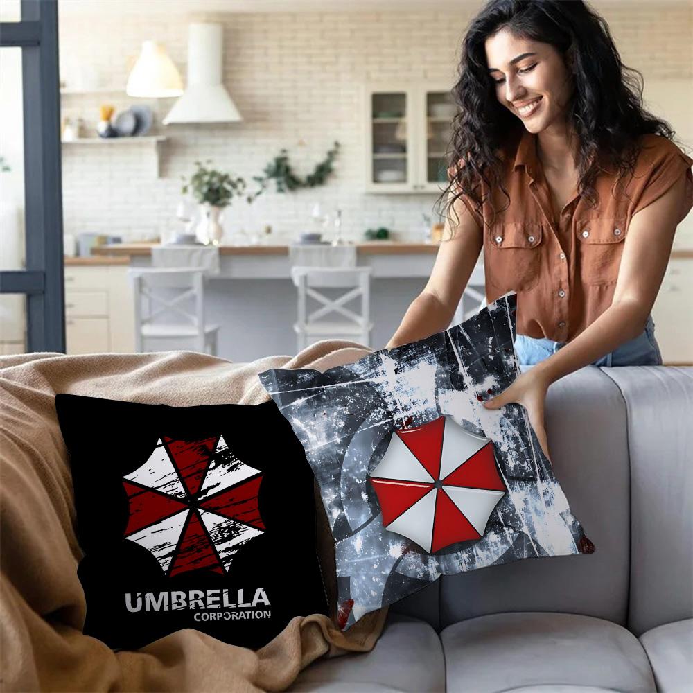 Hot Luxury Umbrella Corporation Pillow Covers Cartoon Sofa Decorative Home Double-Sided Printing Short Plush Cute Cushion Cover