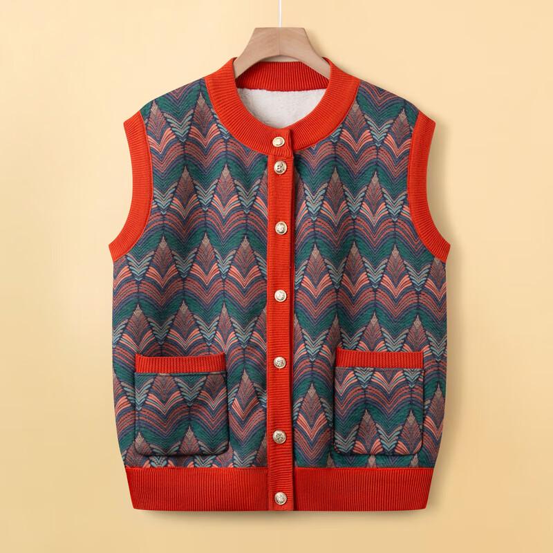 YUZHAOLIN Women's Plus Velvet Warm Vest for Elderly