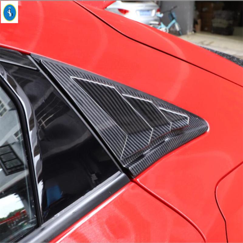 Auto Heckscheibenlamellen Jalousie Seitenlüftung Dekopaneel Abdeckung Zierleiste ABS Zubehör für Honda Civic Hatchback Limousine 2016 -