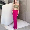 Women's Draw Rope Bright Light Elegant Leisure Holiday Party Sexy Gauze Long Skirt