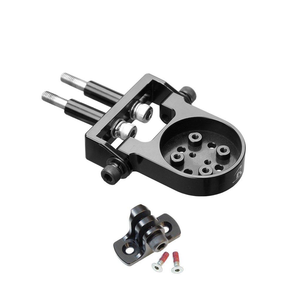 RecMount T11 Universal Combo Mount, Bolt Clamp Type (with Lower Adapter), Compatible with Garmin, Giant, Bryton, and Xplova Sockets [T11-BOLT17+GP]