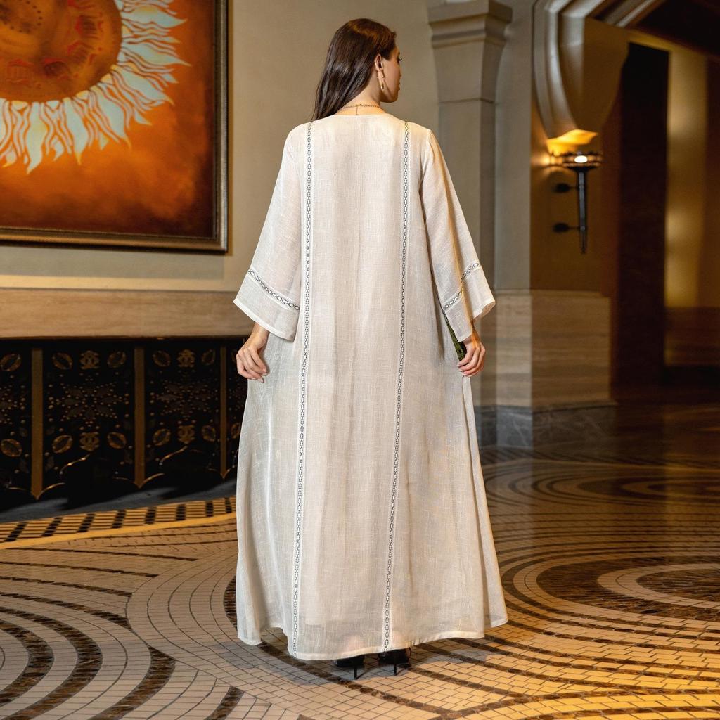 Dubai Sequin Embellished Jalabiya - Eid Muslim Women's Long Robe