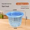 Fang Jia Jie 550ml Disposable Round Takeout Containers with Blue Lids
