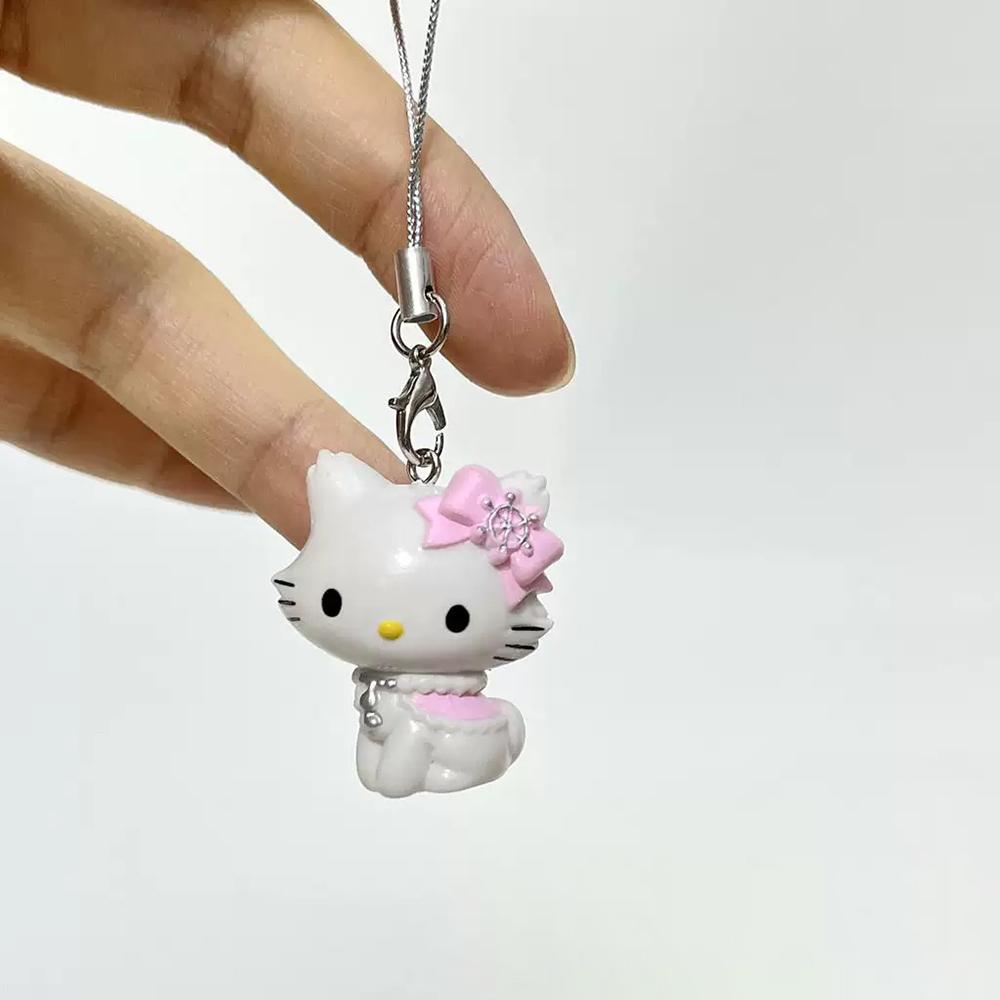 Sanrio 4Cm Figure Hello Kitty Cat Elves Keychain Anime Doll Kawaii Diy Decoration Christmas Gifts For Proposal Girl Children