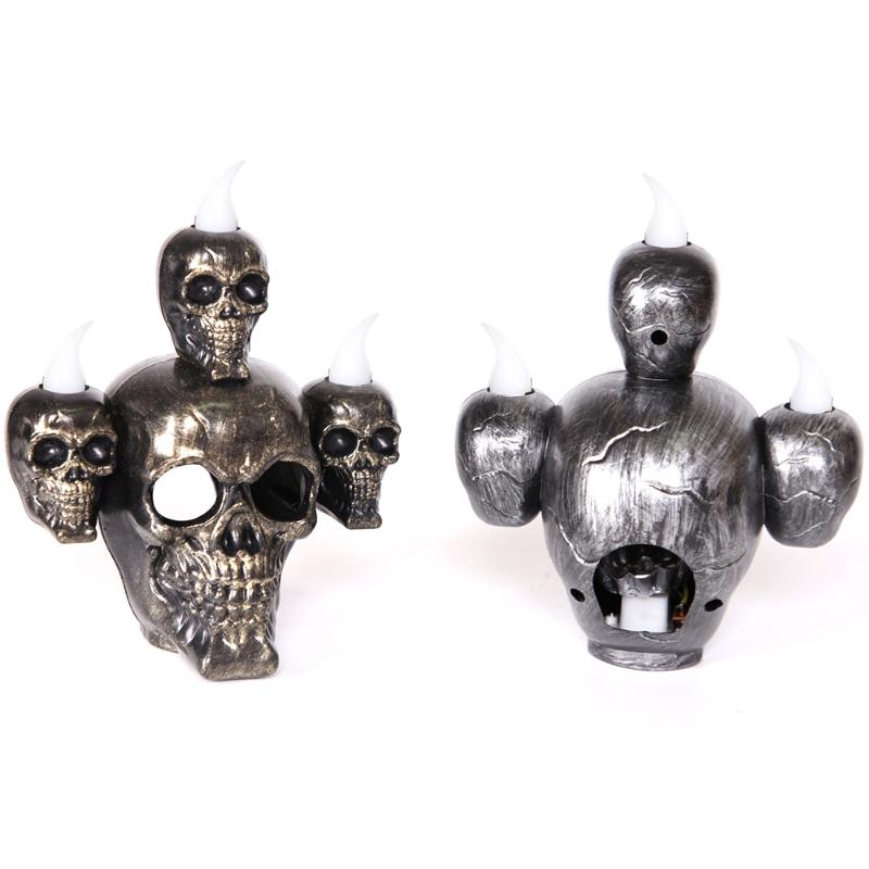 Skulls Figurines with Sandalwood Smoke Ornaments LED Lights Illuminate Your Ghost Festival Display Halloween Decorations