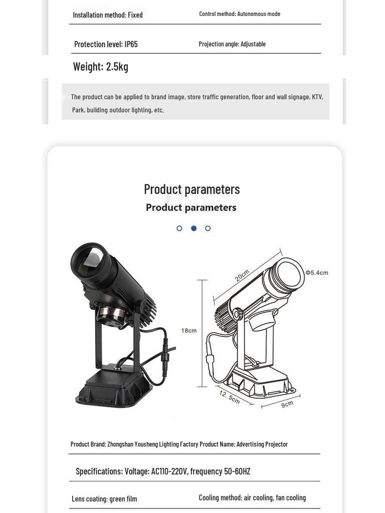 Waterproof Outdoor Logo & Text Projector Light for Shop Facades & Walls