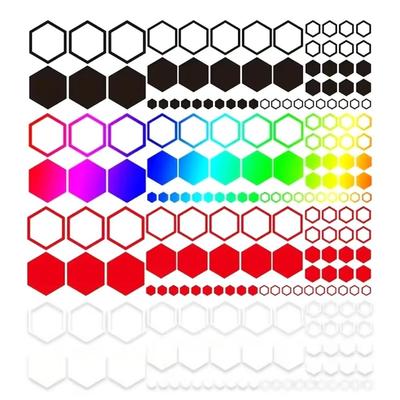 Waterproof Car Modification Car Decals Trims DIY Universal Vinyl Hexagon Honeycomb Decals Auto Body Tuning Stickers