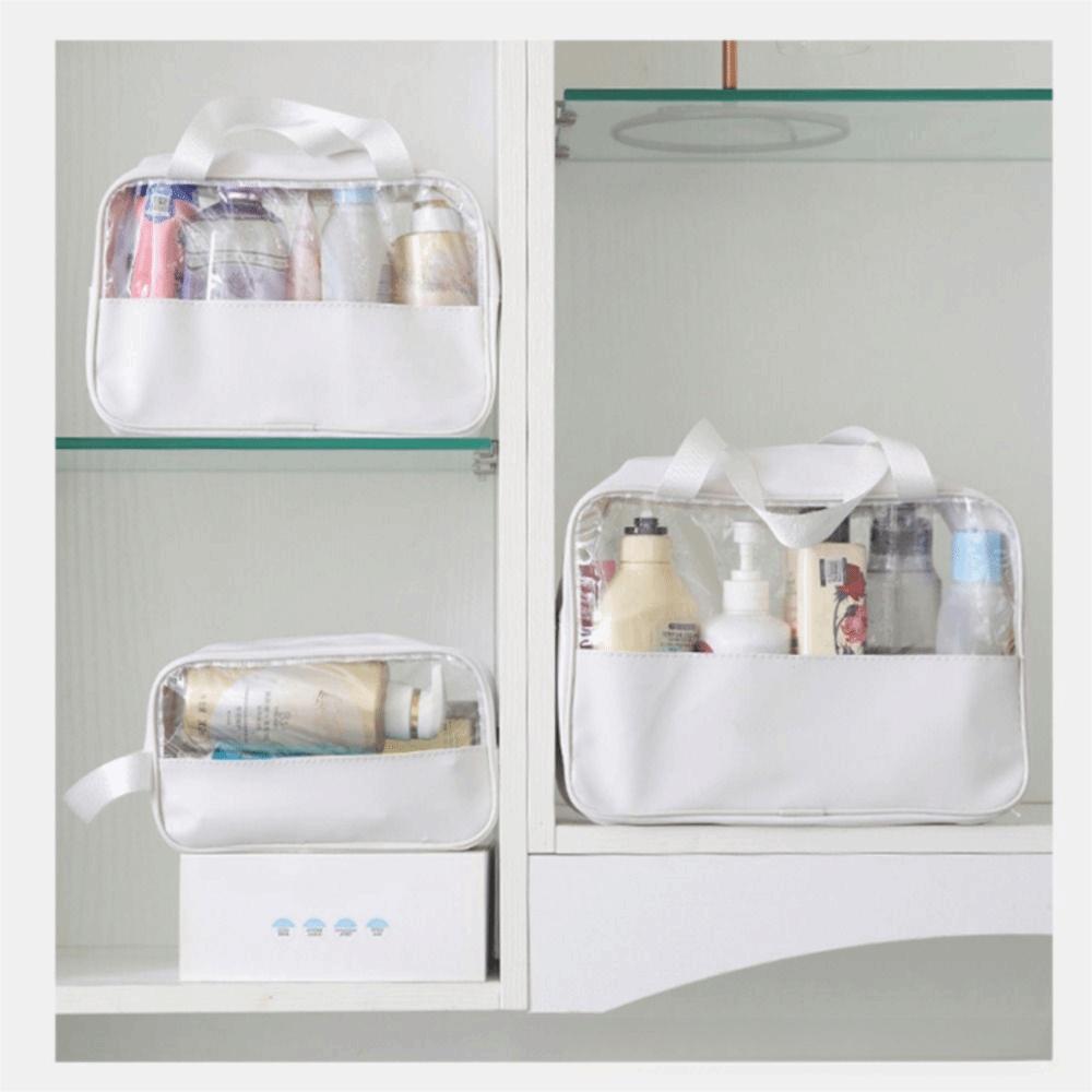 With Handle Portable Toiletry Pouch Transparent Women Wash Pack  Beach Activities