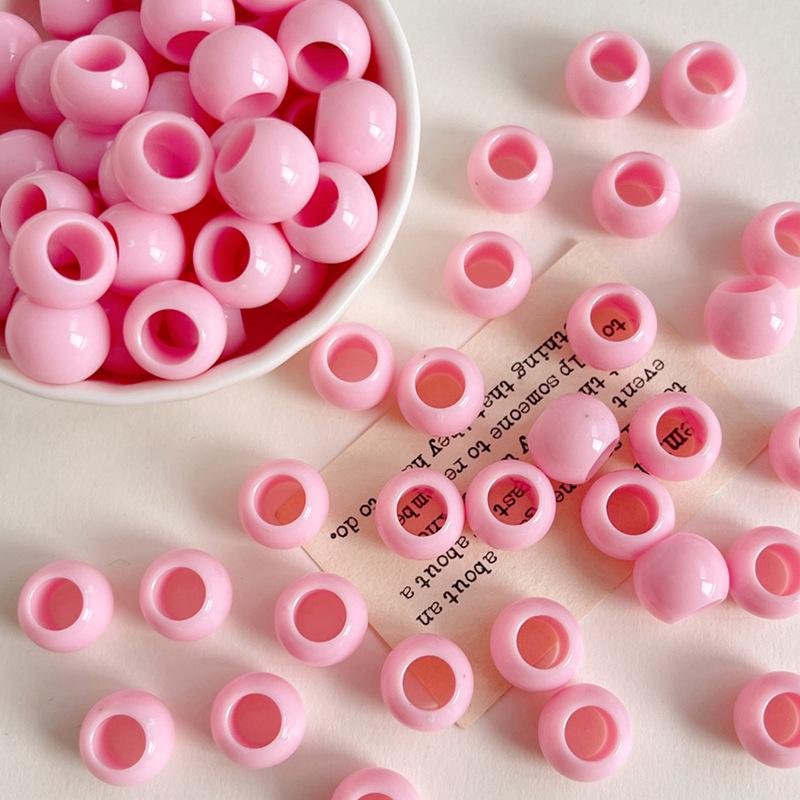 12x10mm Solid Color Acrylic Macaron Beads for DIY Shoelaces, Bag Chains & Weaving Accessories