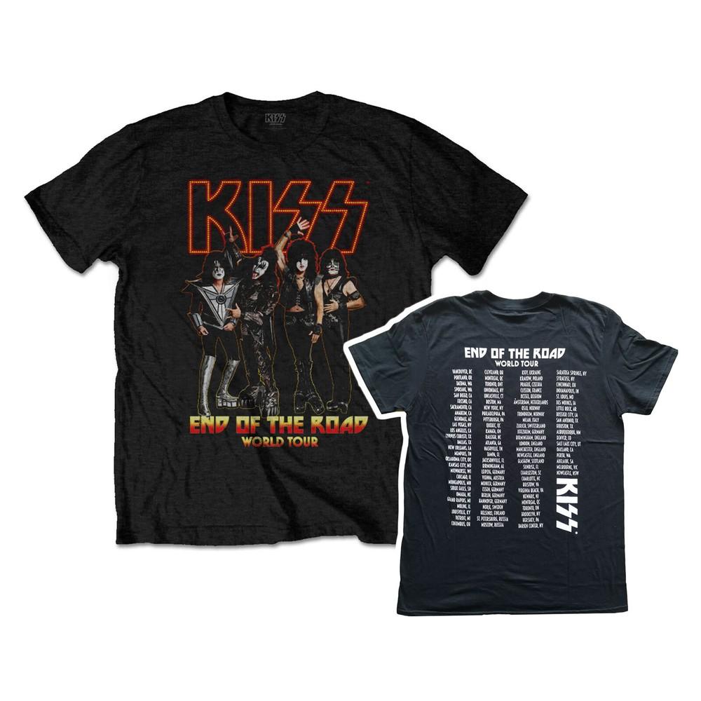 

Kiss T-Shirt End Of The Road World Tour Rock Band New Black Official 4XL