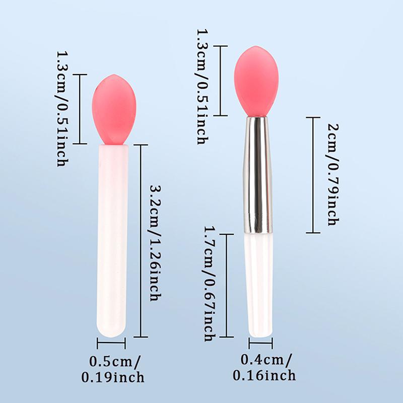 5Pcs Mini Silicone Sequins Apply Soft Head Eye Shadow Color Glaze Lip Film Portable Mini Lipstick Brush