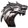 Wolf Wolf Car 3D Emblem Sticker Metal Left Right Easy