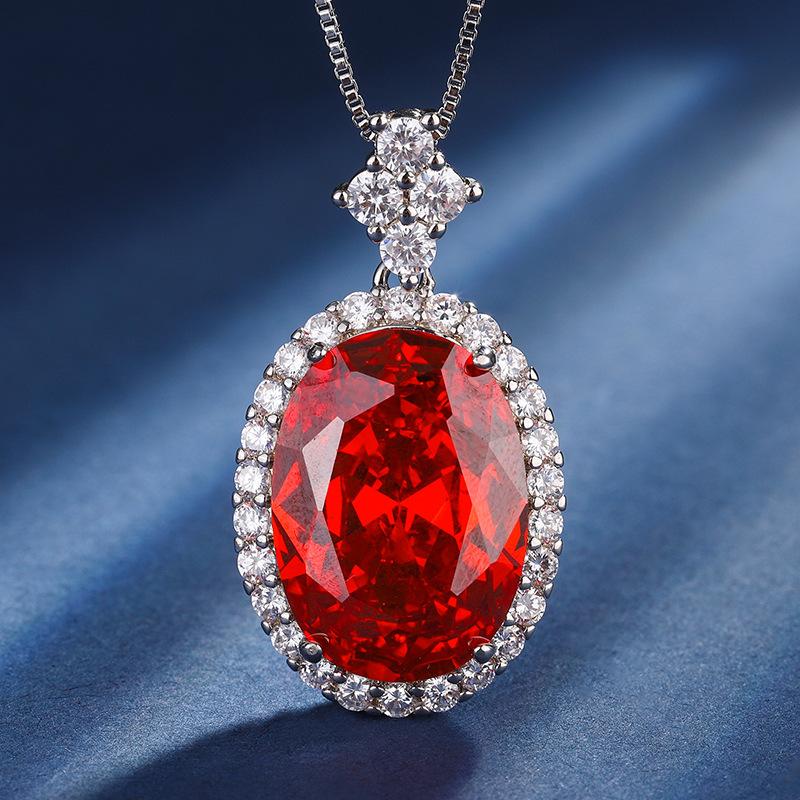 Jewelry Copper Bottom Gold-Plated Simulation Color Treasure Set Female Dan-Shaped Birthday Gift Main Stone 13 * 18-12 * 16