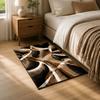 Contemporary Abstract Floor Rug Blue Beige White Swirling Curve Stylish Decor Area Rug for Indoor Living Space Home Ornament