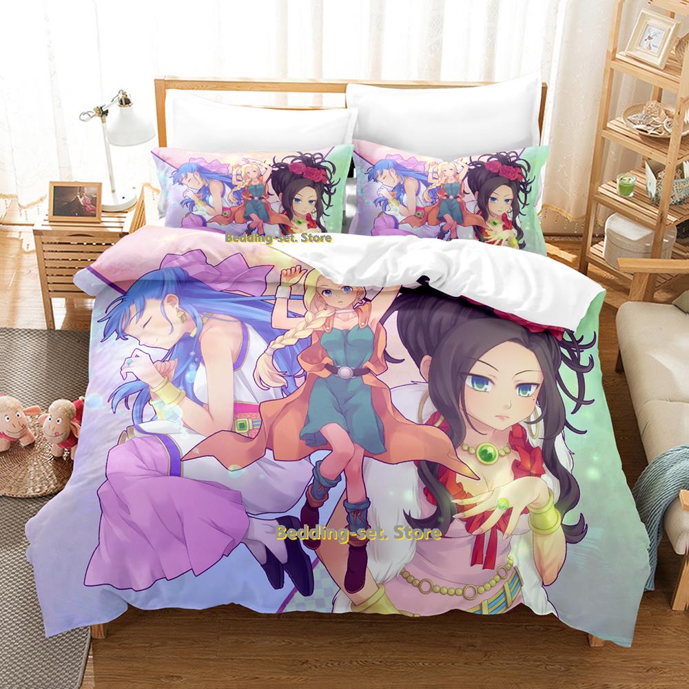 Neues Dragon Quest Bettwäscheset Einzelbett Twin Bett Vollbett Queen Size King Size Bettwäscheset für Erwachsene Kinder Schlafzimmer Bettbezug-Sets Anime