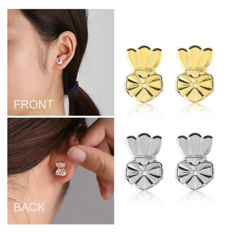 2 Ps 0.39x0.55in Crown Earring Backs Replacements for Posts Earring Backings Secure for Studs Hypoallergenic Locking