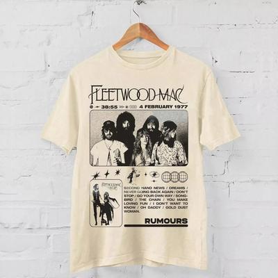 New Summer Cotton TShirt Vintage S Fleetwood Mac Rumours Album Print Retro Fashion Unisex Short Sleeve Top