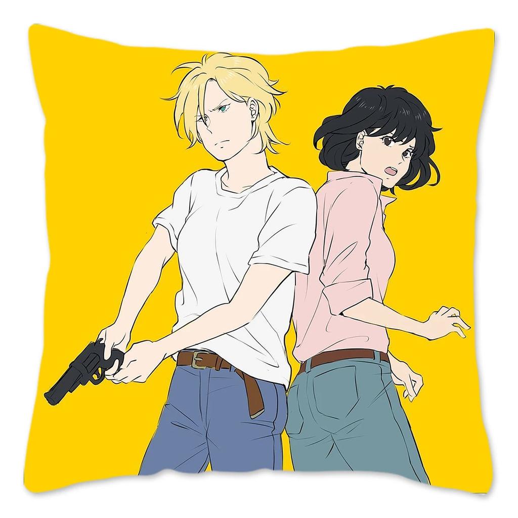 BANANA FISH Anime Cushion Cover for Sofa Throw Pillow Cover Home Decoration Polyester Pillow Case Japan Manga Housse De Coussin