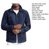 Men Coat Lapel Long Sleeve Solid Color Suede Jacket with Double-Ended Zipper
