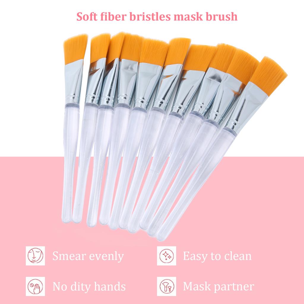 10PCS Face Mask Brush Applying Sleeping Mask Soft Applicator Brushes Plastic Handle