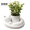 Desktop Plant Pot 3D Printed Succulents Planter, Creative Mini Flower with Artistic Sculptural Design, Planter Small Desk Decor for Office Bedroom