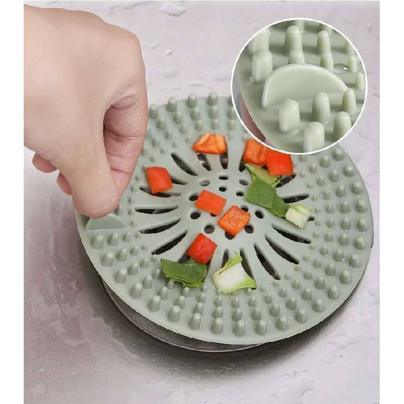 Silicone Drain Cover With Hair Filter For Bathroom Kitchen Preventing Clogs Nonslip Mat