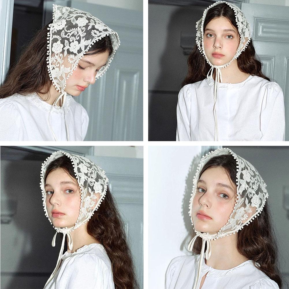 Lace Headband Woven Floral Hair Scarf Wraps Women Retro Accessories Headband Travel Lace Headsc R5J7