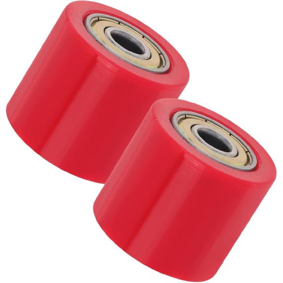 2Pcs 8mm Chain Tensioner Guide Wheel, Drive Pulley Roller for Motorcycle | Pre-installed 608Z Bearings, No Assembly Needed. Rubber + Steel