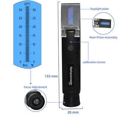 Handheld Refractometer 0-32% Refractometer Portable Sugar Brix Meter Saccharimeter Cutting Fluid Density Concentration Meter