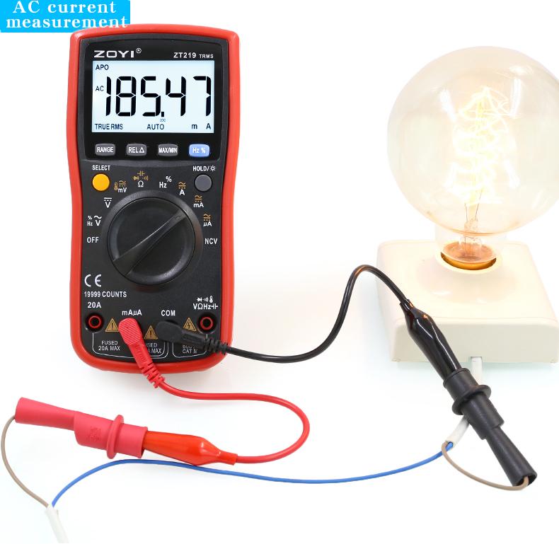 ZOYI Auto-Range Multimeter ZT219 Hochpräzises 4,5-stelliges True RMS Digitalmultimeter mit Überlastschutz, 19999 Counts