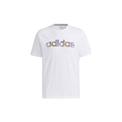 Neo Logo Print Straight Cut Sports T-Shirt Men Tops White GP4877