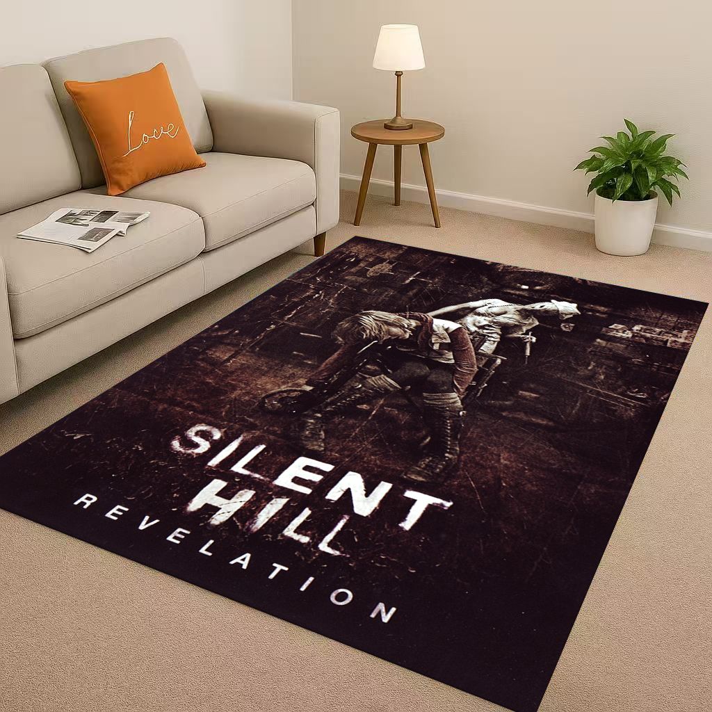 Retro Game Silent Hill Pyramid Head Horror Movie Living Room Non-Slip Area Rug Carpet for Bedroom Playroom Sofa,Home Doormat