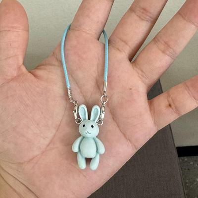 Cute Cartoon Mini Bunny Pendant Dollhouse Accessories For Plush Doll Neck Decoration Kawaii Rabbit Model Charms Dress Up Toy