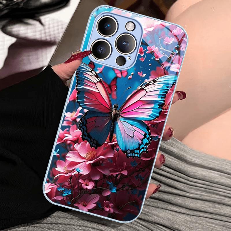 Glass Case For iPhone 16e 16 Pro Max Tempered Glass Fashion Cases For iPhone 11 Pro 12 13 Mini 14 15 Plus Hard PC Phone Cover