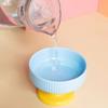 Cute Pet High Footed Cup Bowl Creative Pet Drinking Feeder Anti Knock Cat Bowl  Neck Protection